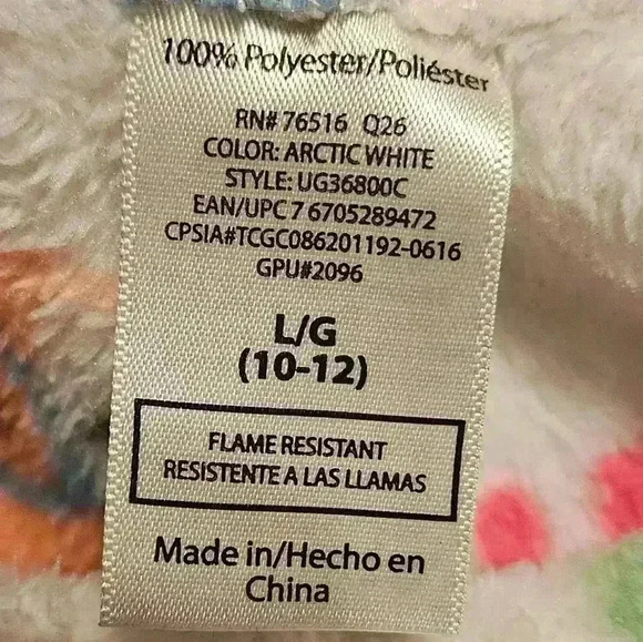 Unbranded Girls White With Cat Design Throughout Fuzzy Pajama Pants Size Large - Picture 4 of 8